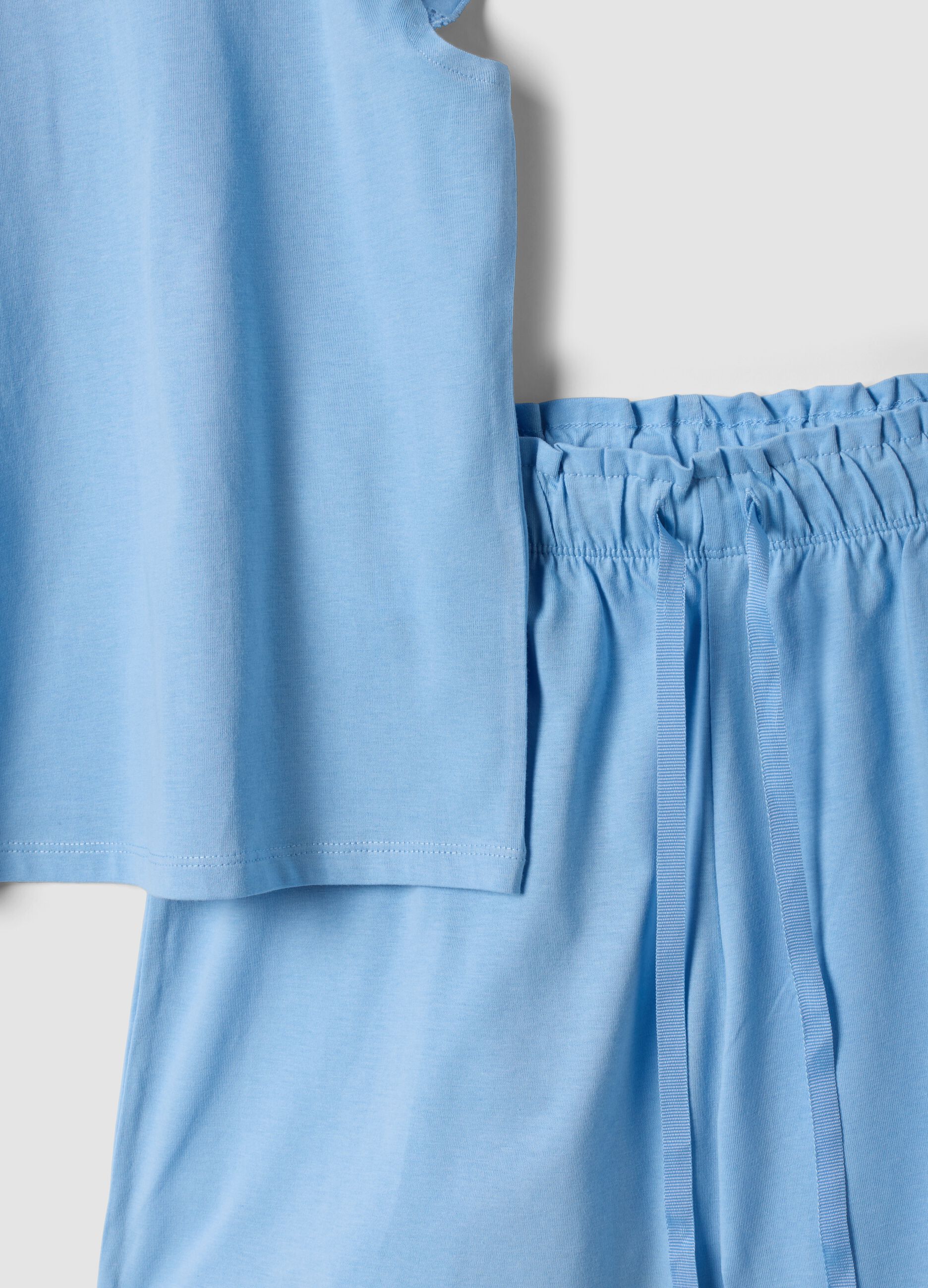 Pijama azul-claro em algod&atilde;o org&acirc;nico