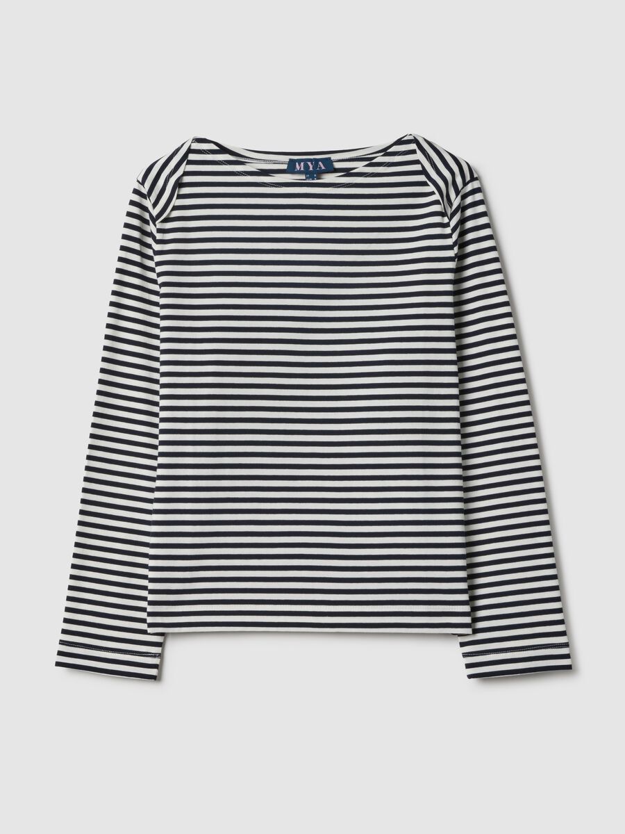 Striped Multicolour Regular Fit Stretch Cotton Top_0