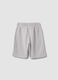 Graue Bermuda-Shorts aus Baumwollmischung mit elastischem Bund_1