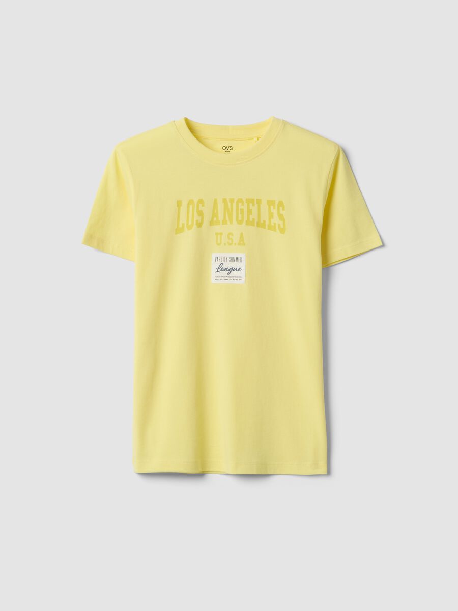 Yellow pure cotton boys' regular fit t-shirt with print_3