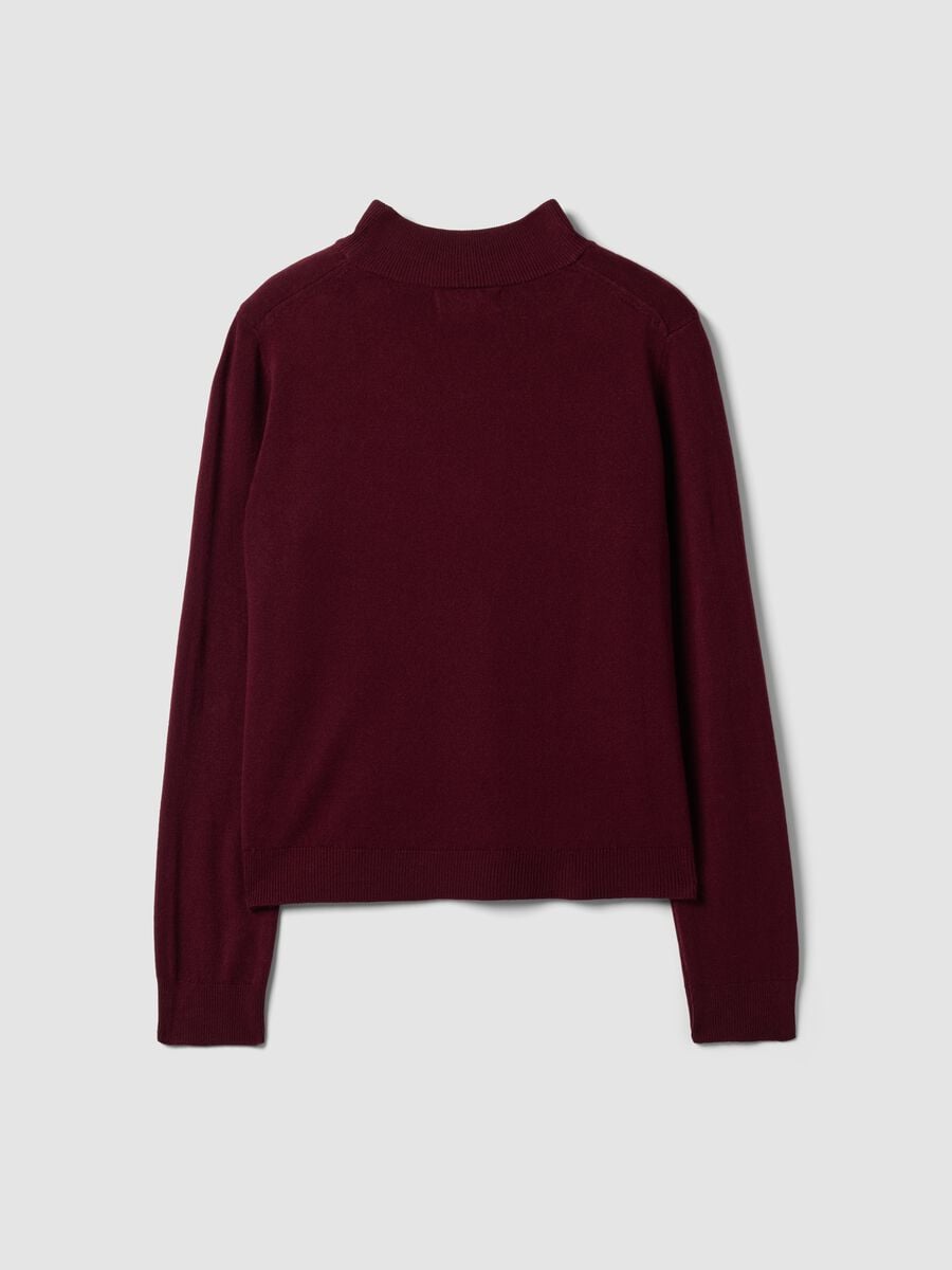 Purple long-sleeved top with high neck, regular fit_6