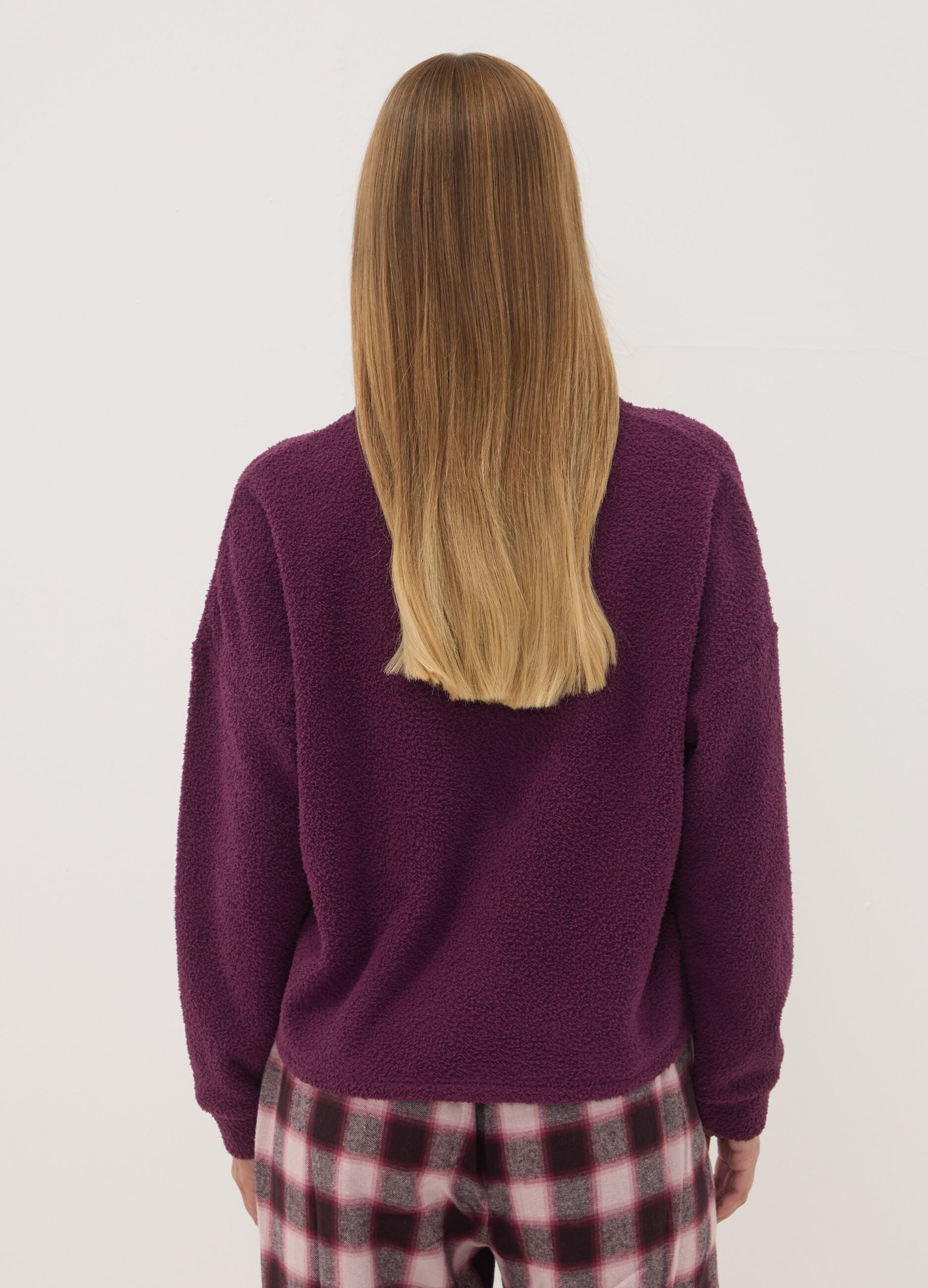 Purple stretch crew-neck pyjamas