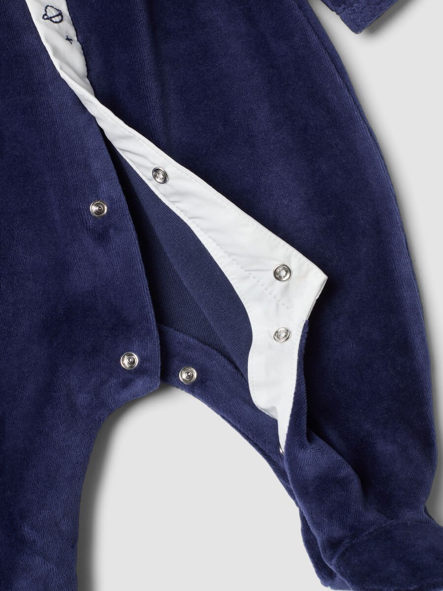 Tutina blu notte in misto cotone organico con colletto_3