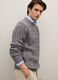 Grey crew neck sweater regular fit with cable knit_0