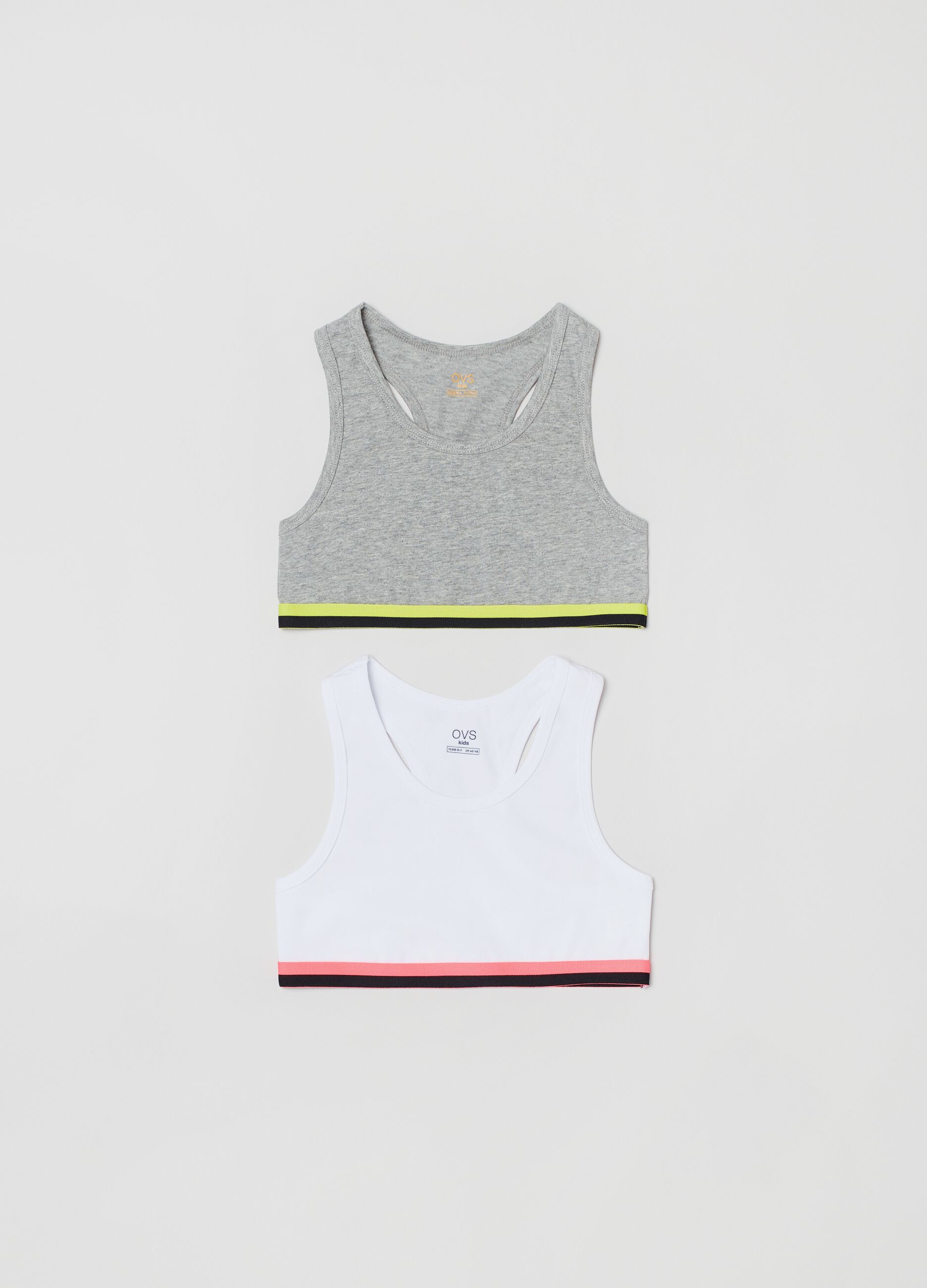 Two-pack vest tops in stretch cotton