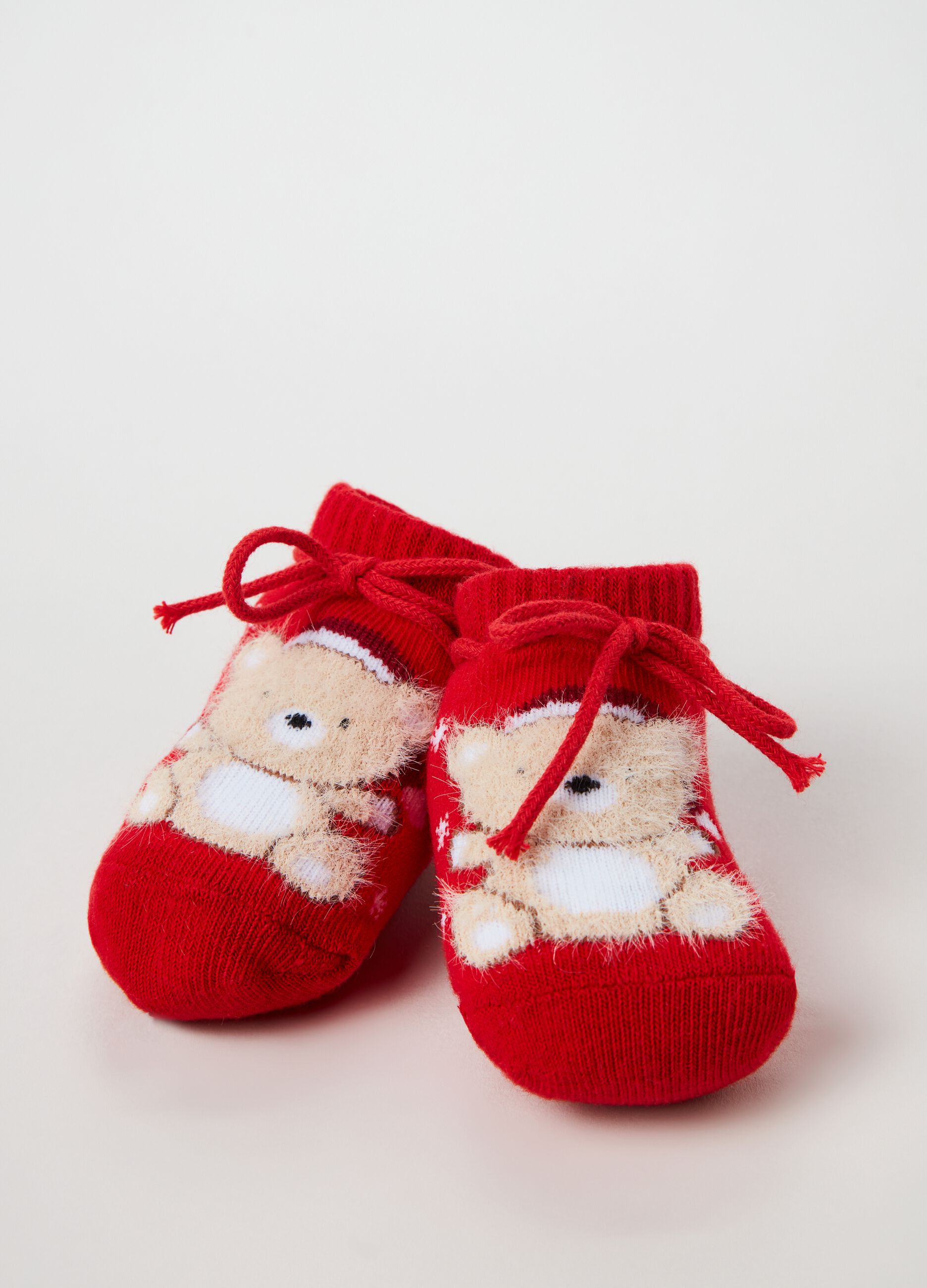 Shoes with Christmas teddy bear design_1