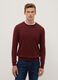 Brown crew-neck pullover in regular fit cotton blend_0