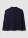 Blue regular-fit cotton-blend cardigan with collar_6