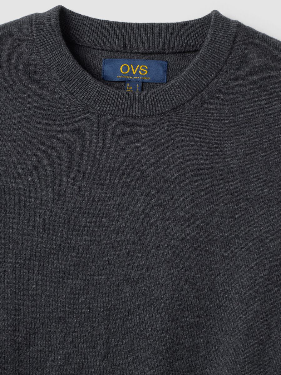 Grey cotton and cashmere blend crew-neck jumper_1