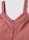 Pink regular fit cotton-linen blend top with lace details_1