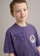 Children's purple pure cotton T-shirt, regular fit with patch_2