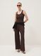 Pantal&oacute;n marr&oacute;n wide leg el&aacute;stico con textura arrugada_0