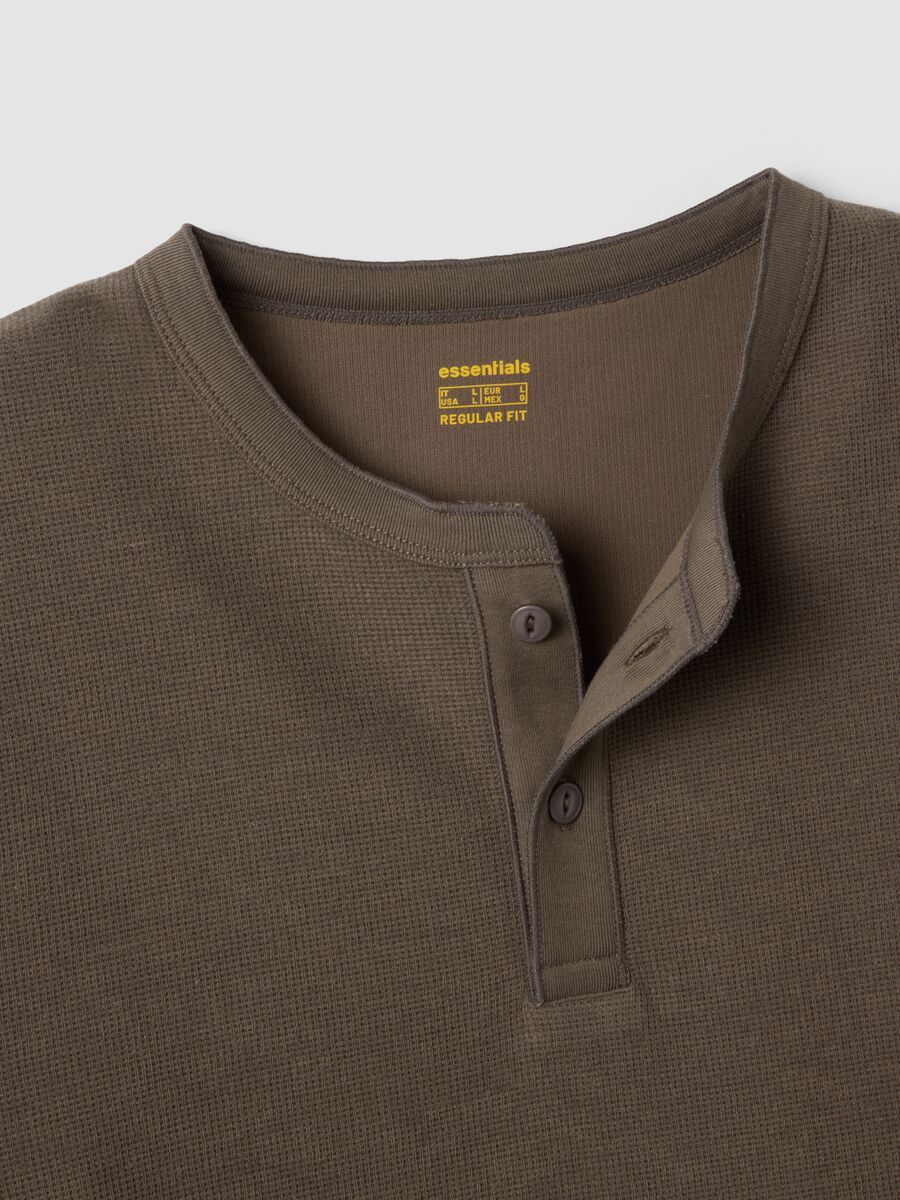 Brown honeycomb viscose-blend regular-fit T-shirt_5