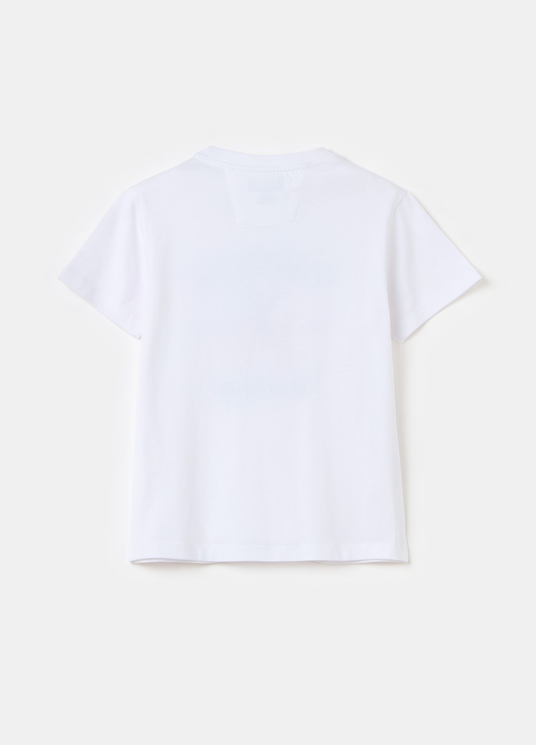 Camiseta de algodón con texto bordado