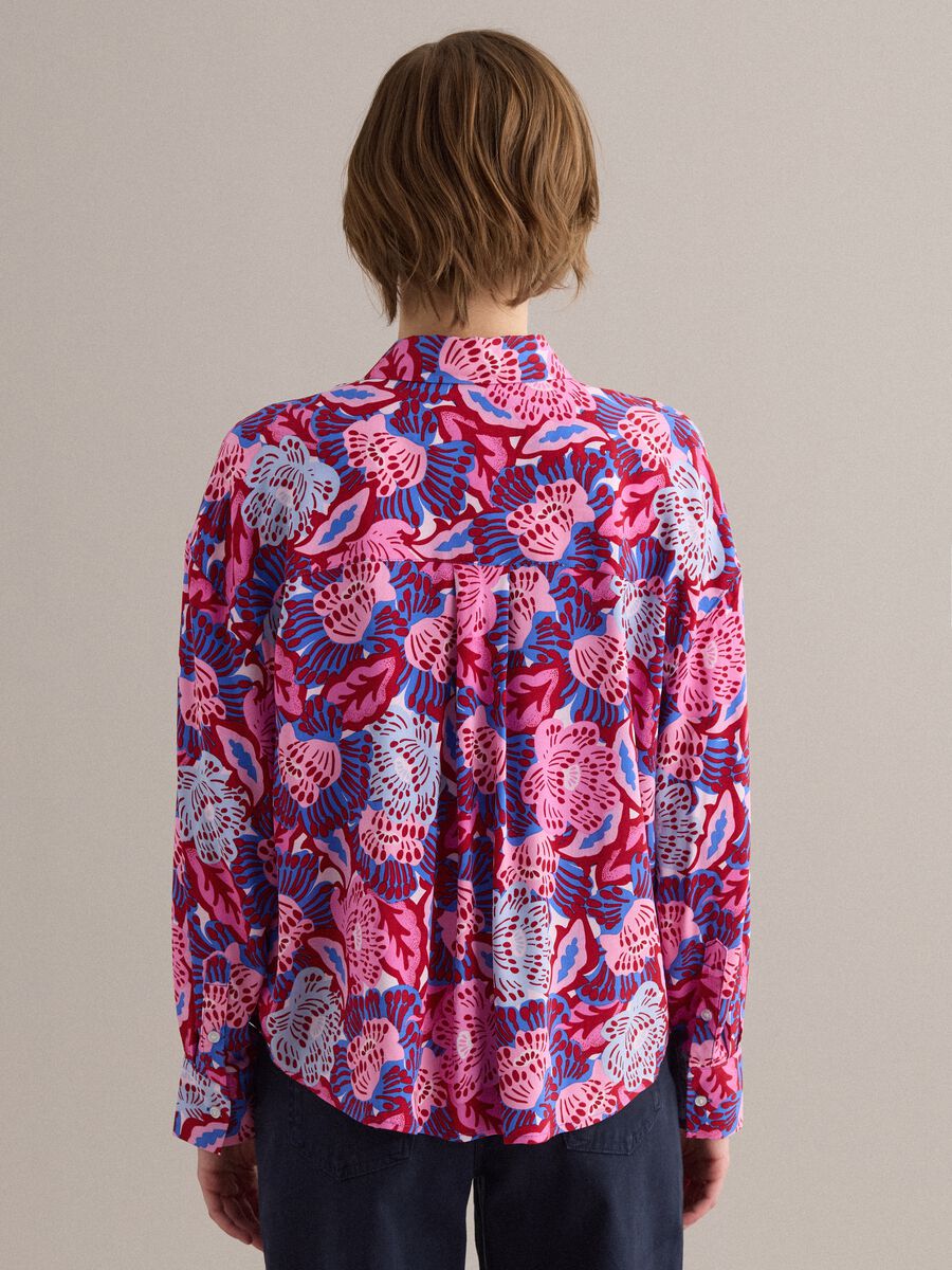 Multicolour short-sleeve pure viscose shirt_3