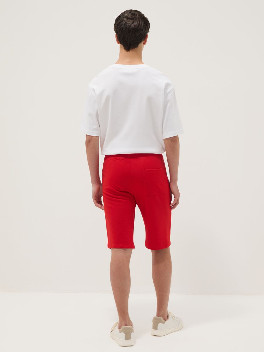 Boys&rsquo; red cotton-blend comfort-fit shorts_1