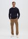 Brown stretch cotton slim fit cargo trousers_0