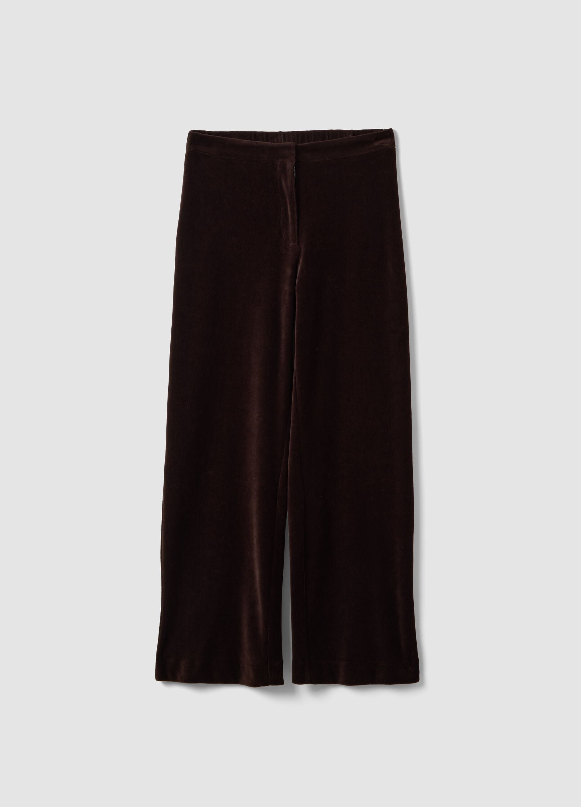 Pantaloni formali marroni in misto cotone regular fit