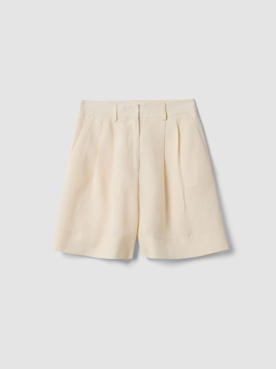 Cal&ccedil;&otilde;es Beige Regular Fit em Mistura de Lyocell e Linho_4