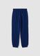 Blue regular-fit joggers in pure organic cotton for boys_0