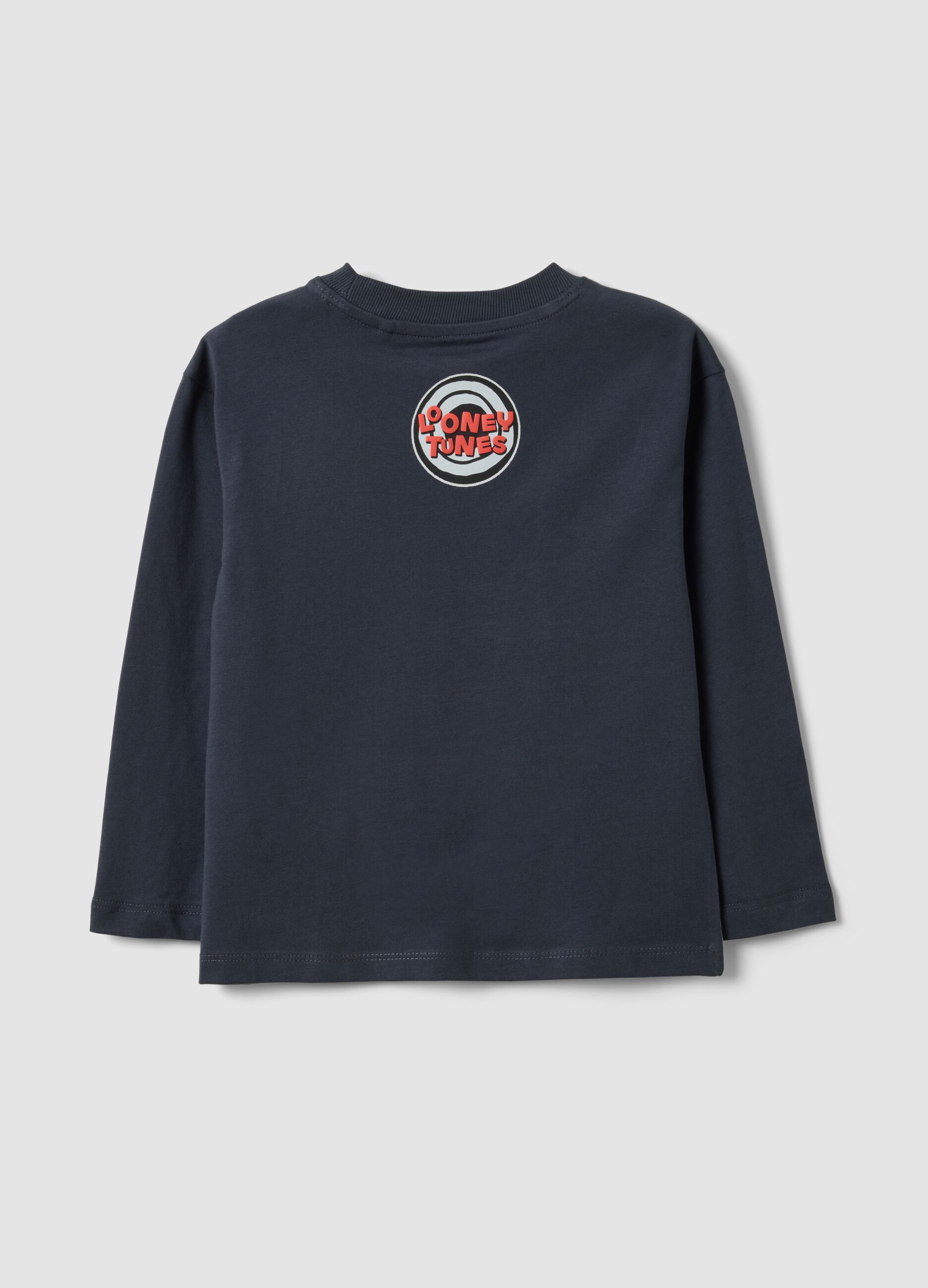 T-shirt cinzenta em algod&atilde;o puro com estampado Looney Tunes para menino