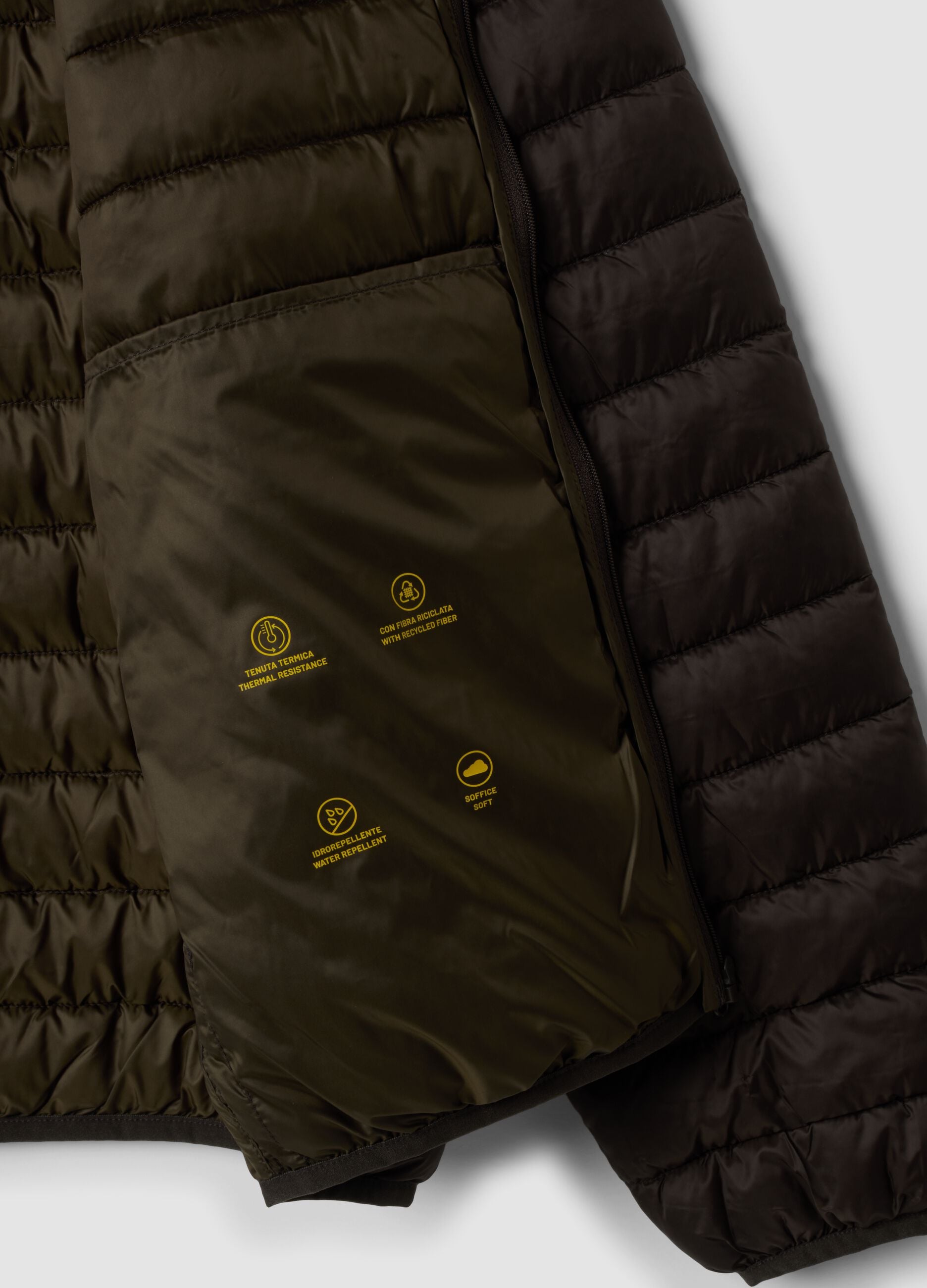 Ultralight Steppjacke in Braun, Regular Fit mit Rei&szlig;verschluss