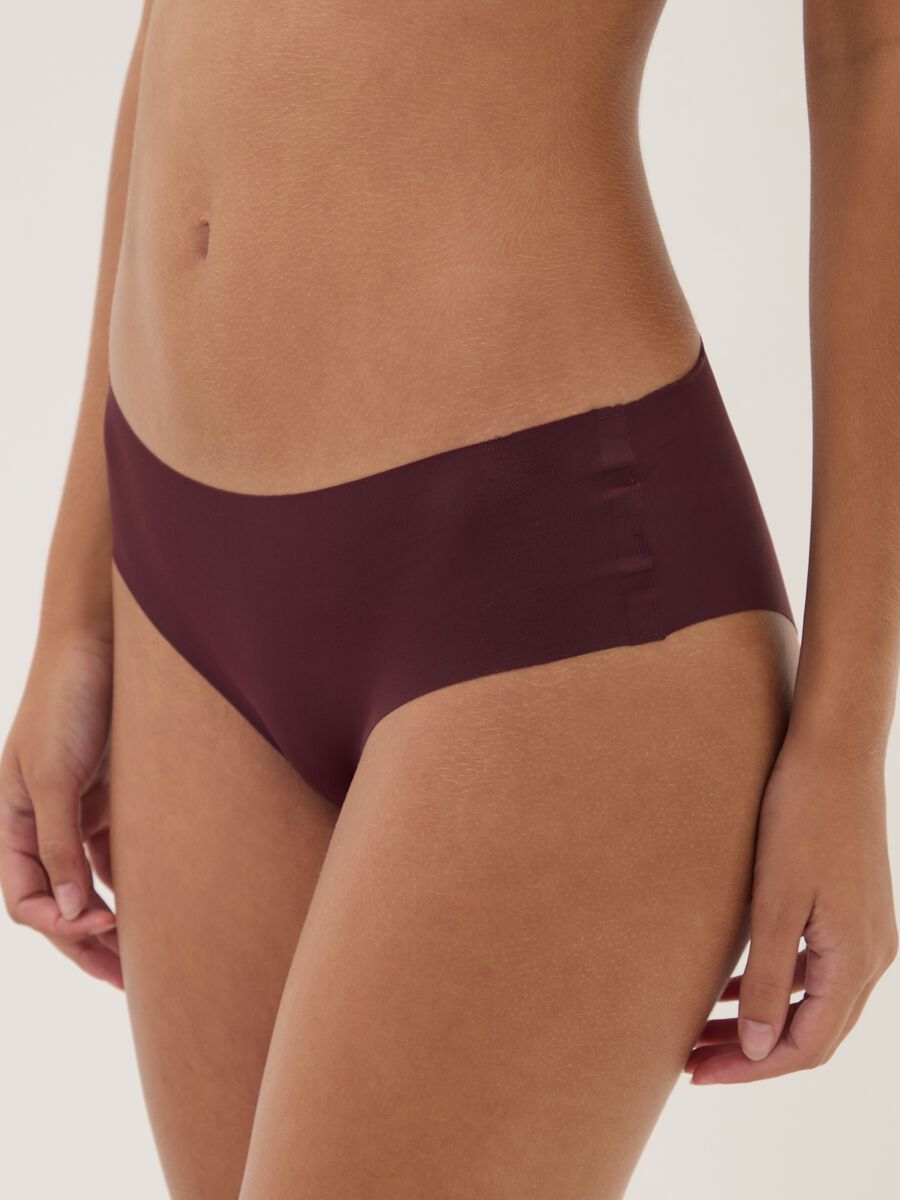 Purple stretch microfibre hipster briefs with regular waist_3