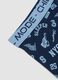 Boxer midi blu in cotone organico elasticizzato con stampa per bambino e ragazzo_2