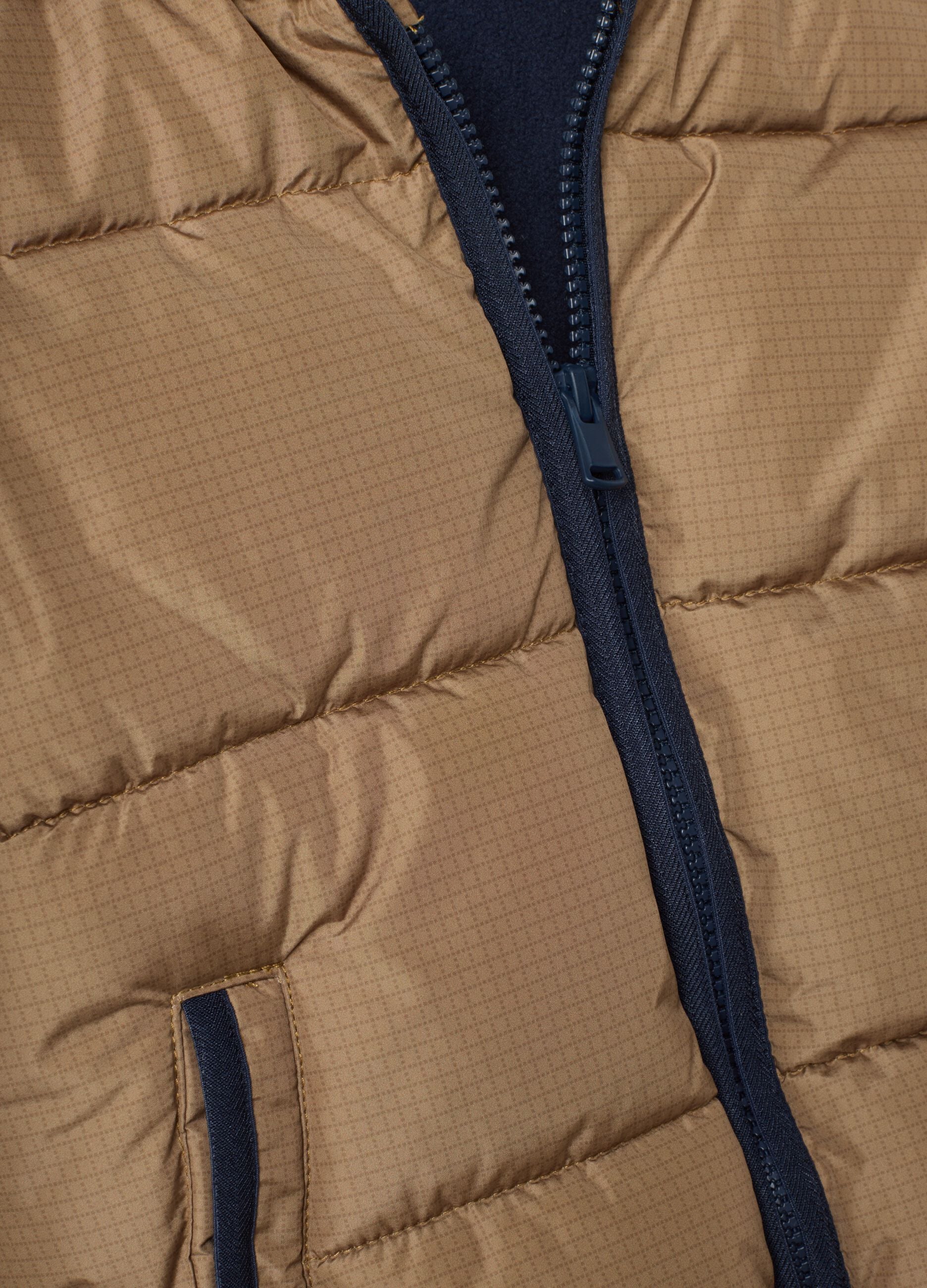 Tobacco brown padded hooded jacket