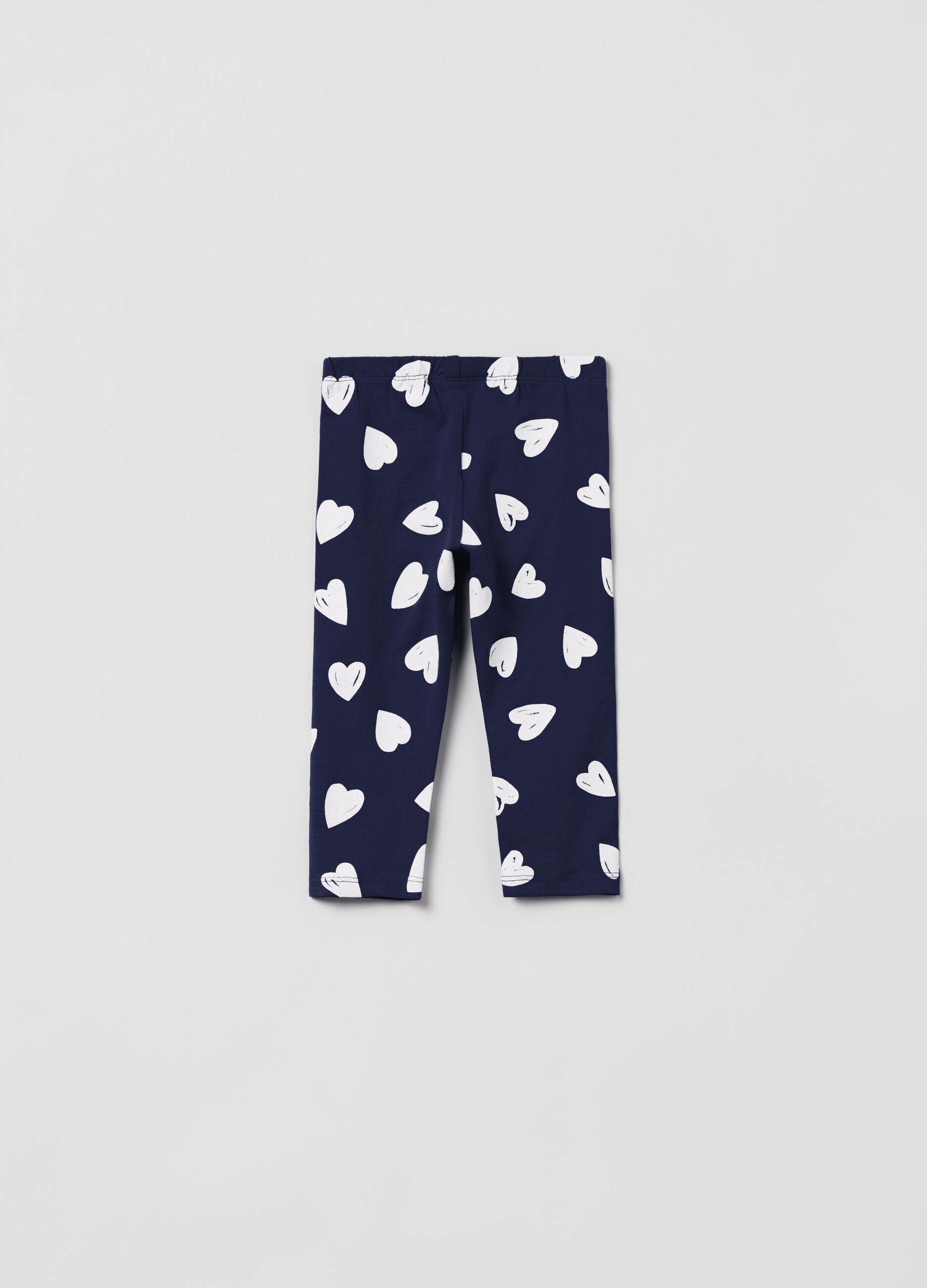 Jersey joggers with hearts print