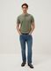 Short-sleeved green polo shirt in pure cotton_1