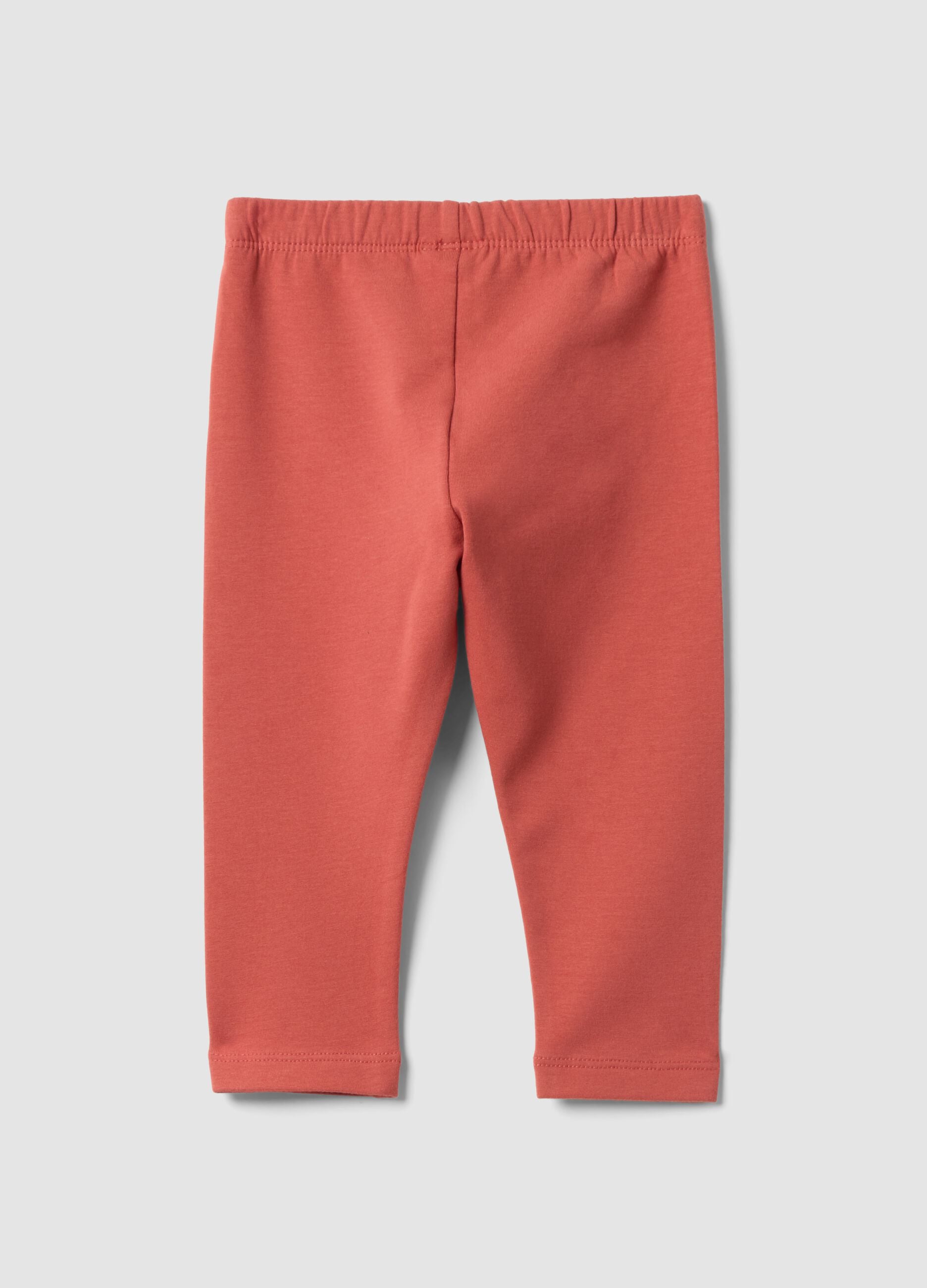 Leggings vermelhas regular fit em algod&atilde;o org&acirc;nico el&aacute;stico