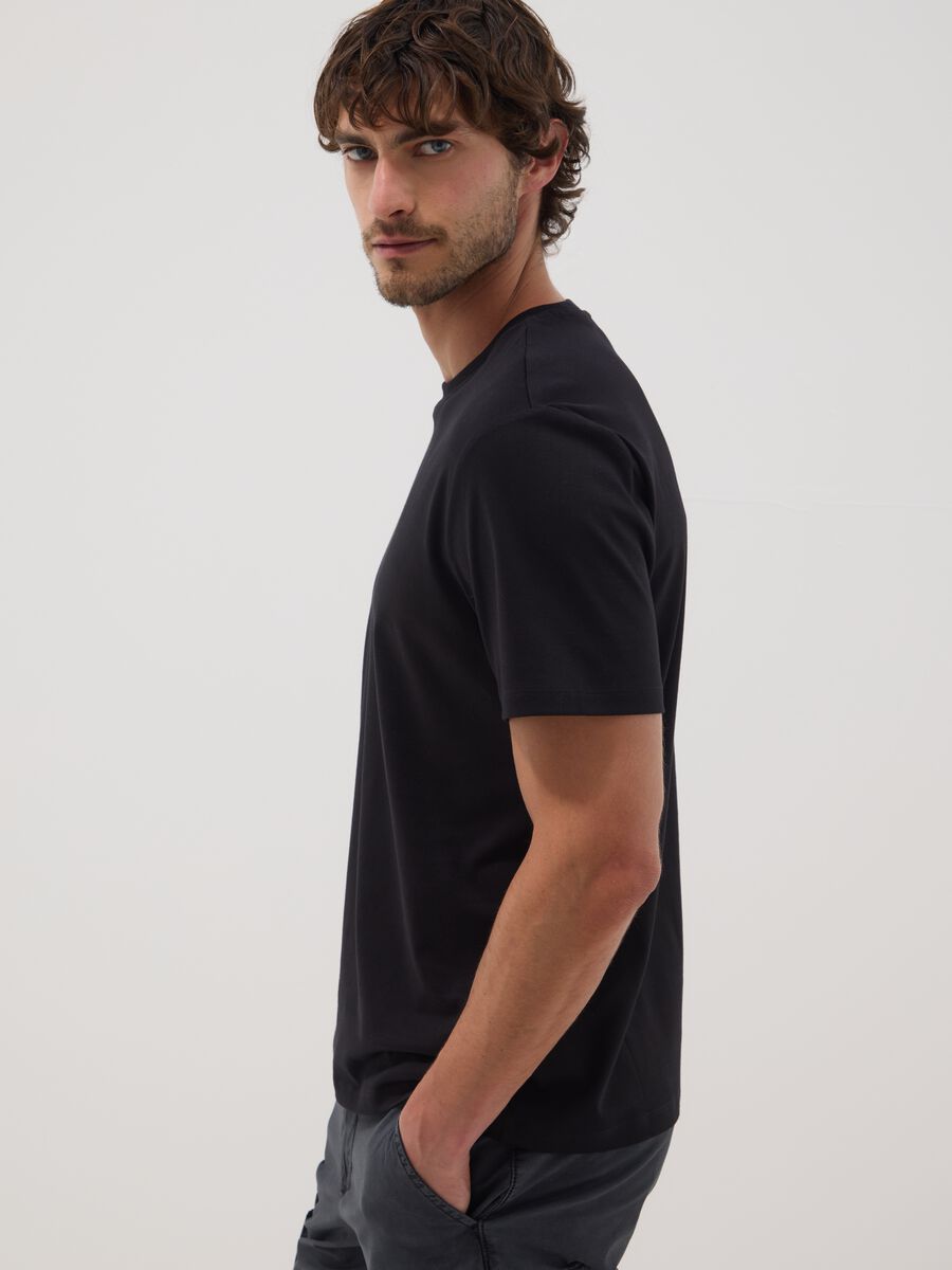 Blue short-sleeve pure cotton T-shirt_1