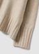 Maglione beige in tessuto elasticizzato girocollo_5