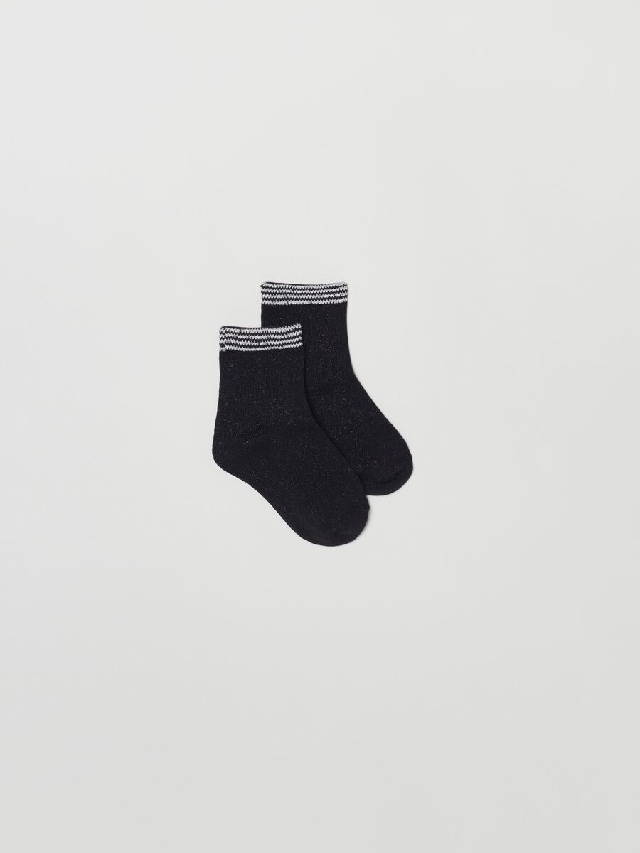Two-pair pack short stretch socks with lurex_1