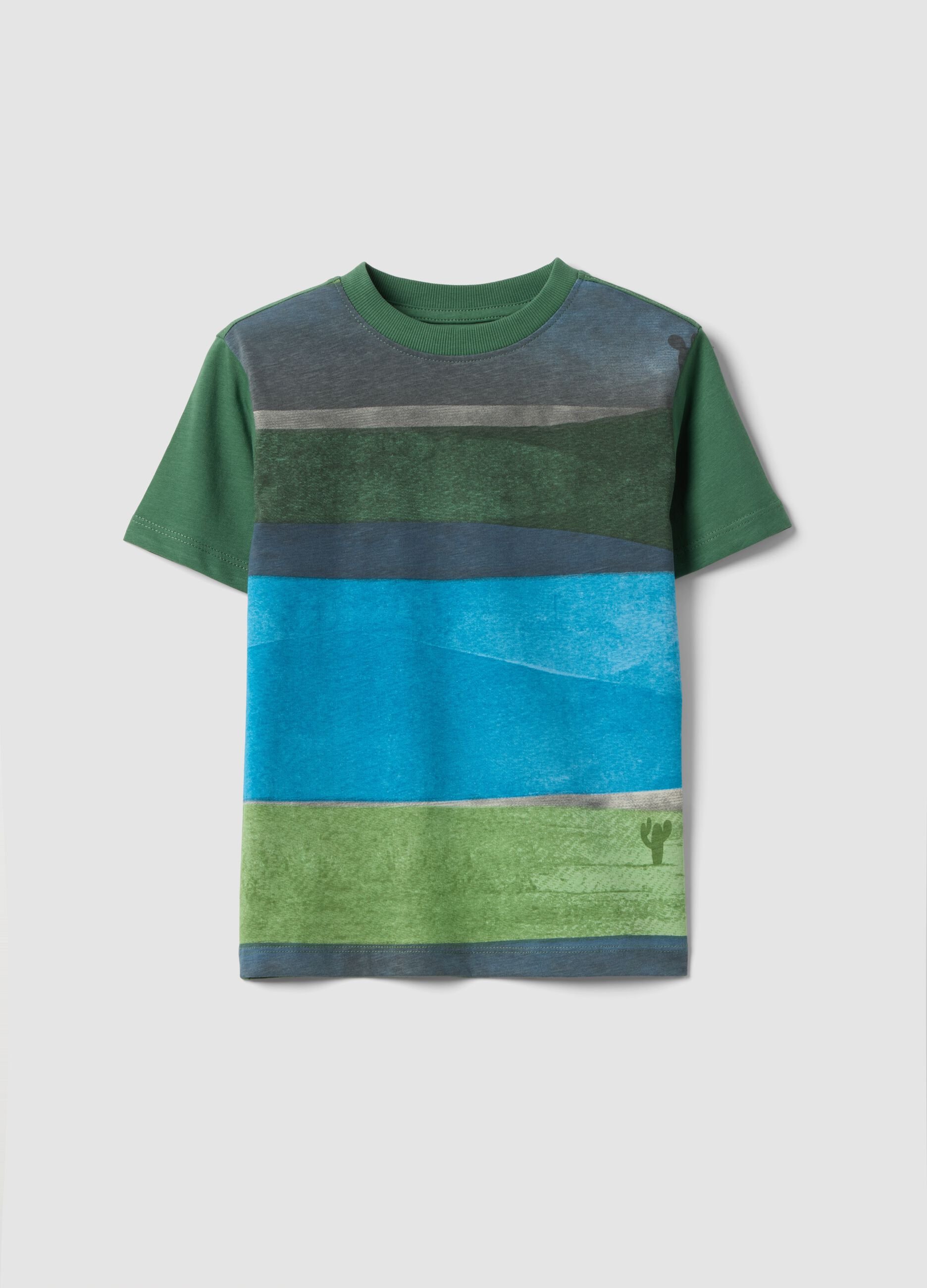Multicolour striped pure cotton regular fit t-shirt for kids