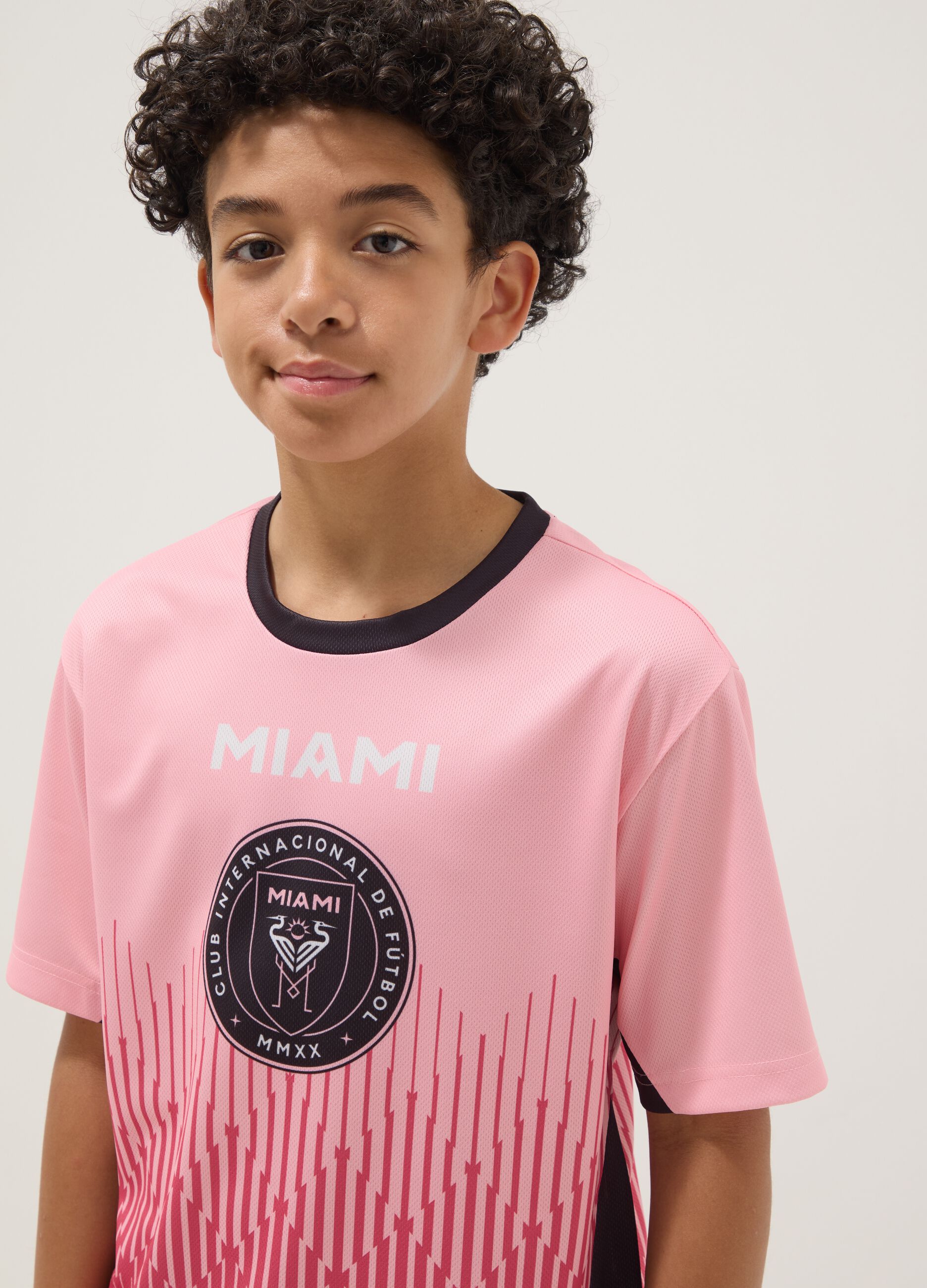Pink short-sleeved T-shirt with graphic print, regular fit