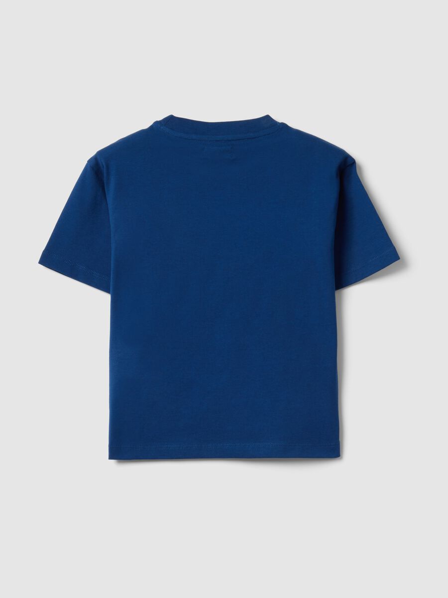 T-shirt in puro cotone blu da bambino regular fit con ricamo_4