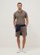 Brown stretch cotton blend polo shirt regular fit_1