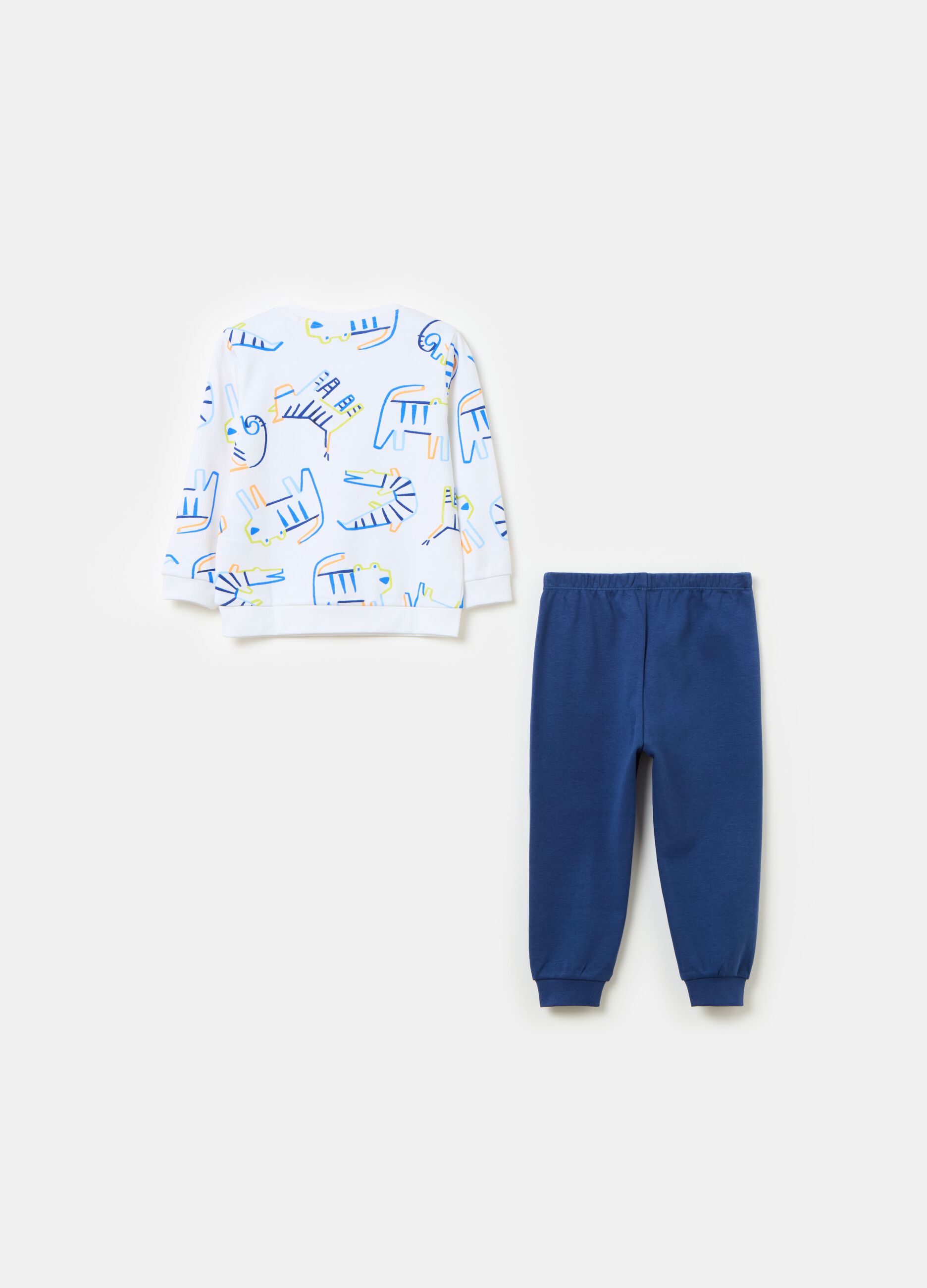 Pijama de algodón orgánico con estampado animales