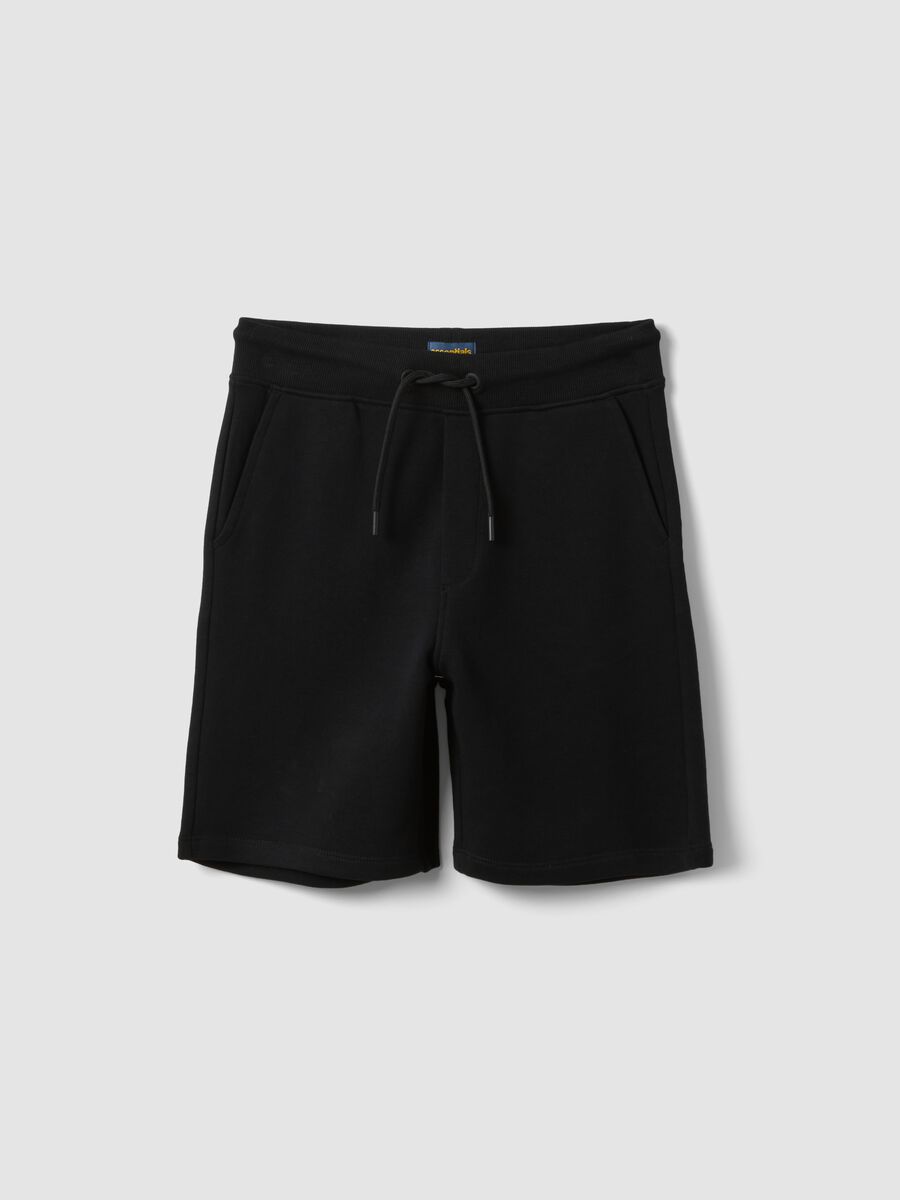 Boys&rsquo; black pure cotton shorts, relaxed fit_0