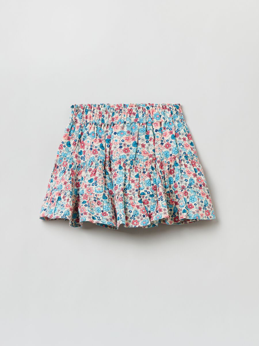 Floral skirt in viscose_0