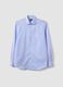 Light blue striped pure cotton shirt with classic collar, regular fit_4