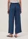 Dark blue pure lyocell palazzo trousers with elasticated waist and wide leg_2