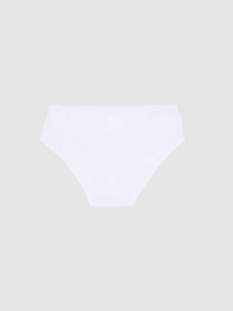 Girls' White Cotton Stretch Briefs - Regular Fit_1