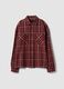 Camicia flanella rossa a quadri in puro cotone over fit_0