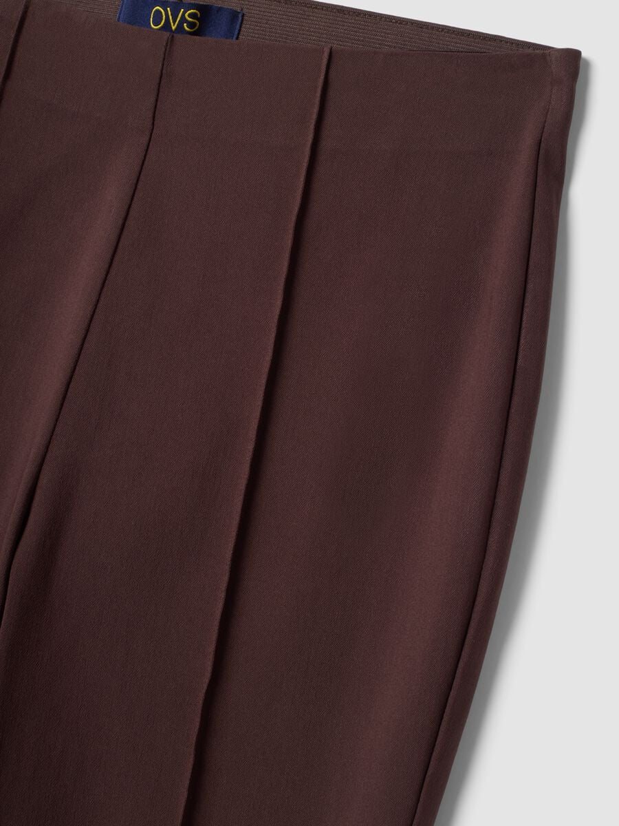 Leggings flare castanhos em viscose el&aacute;stica_5