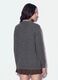 Graue Strickjacke aus elastischer Wolle mit tiefem V-Ausschnitt, Oversize-Fit_3