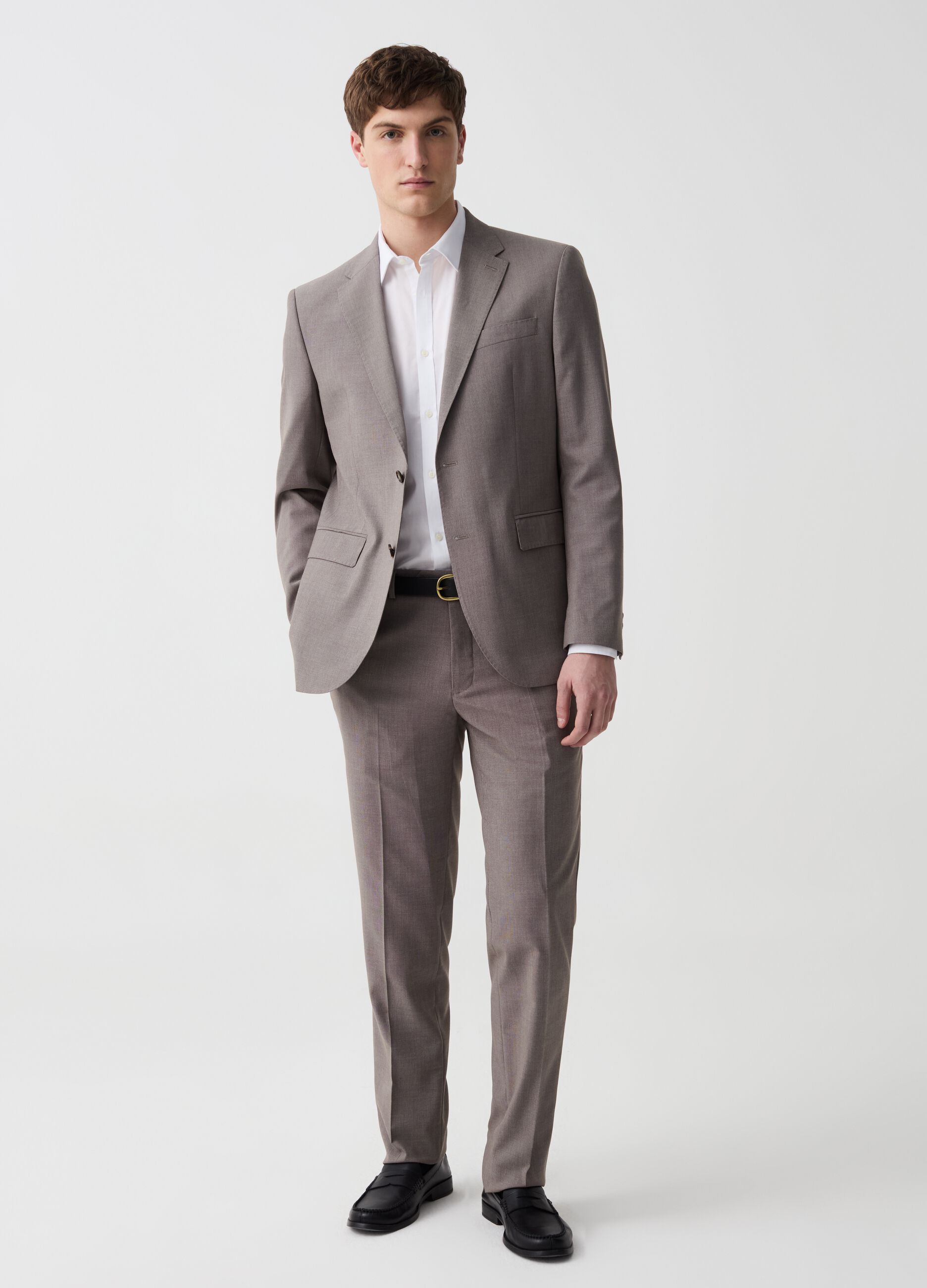 Regular-fit trousers with micro structure