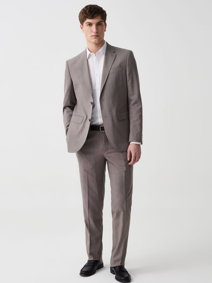 Regular-fit trousers with micro structure_0